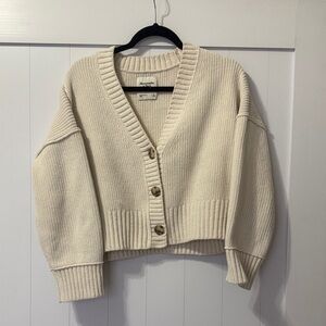 Abercrombie & Fitch Cream Ribbed Cardigan